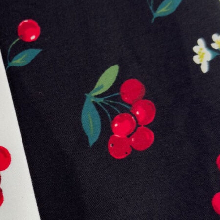 Коттон сатин CAB, nr.3145-С, вишня черный/красный