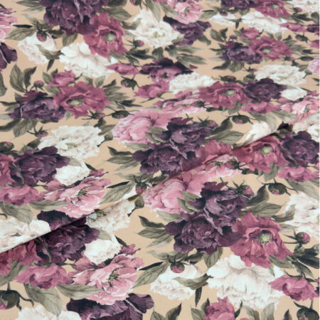 Скатертная ДАК Принт,1.8м, крупные цветы на бежевом