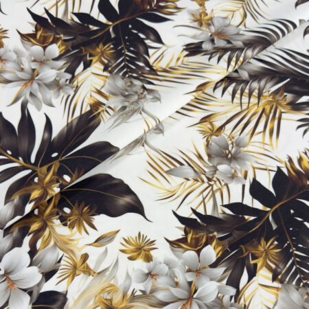 Скатертная ДАК Принт,1.8м, белый цветы коричневый