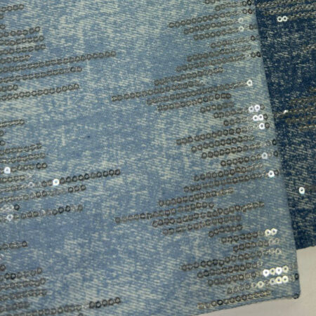 Джинс паетки S5351, 80%Cotton 20%PA ,#1голубой