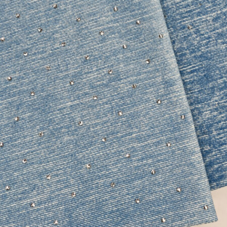 Джинс стразы 5093, 80%Cotton 20%PA №1св.голубой